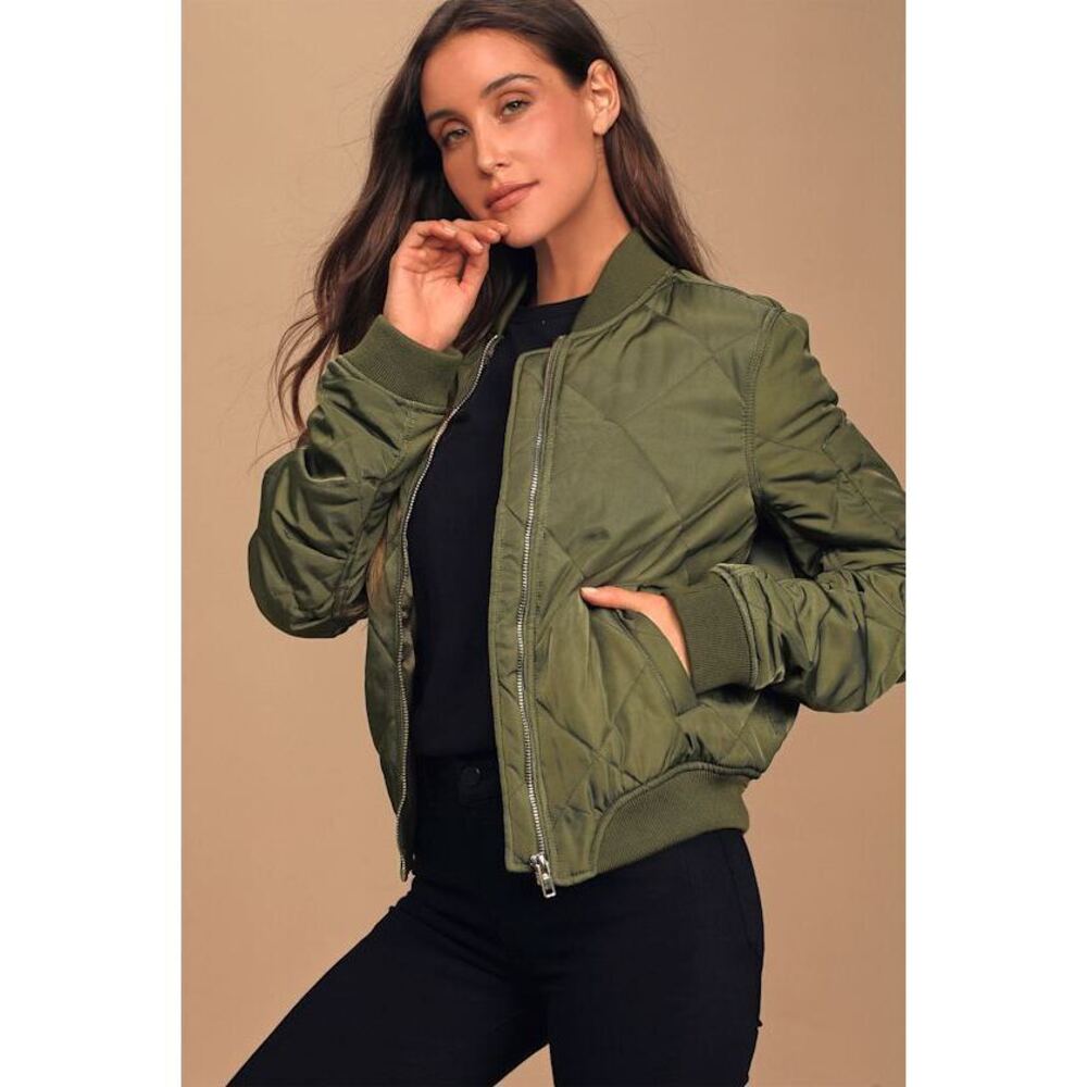 Lulu's Olive Green Puffer Jacket